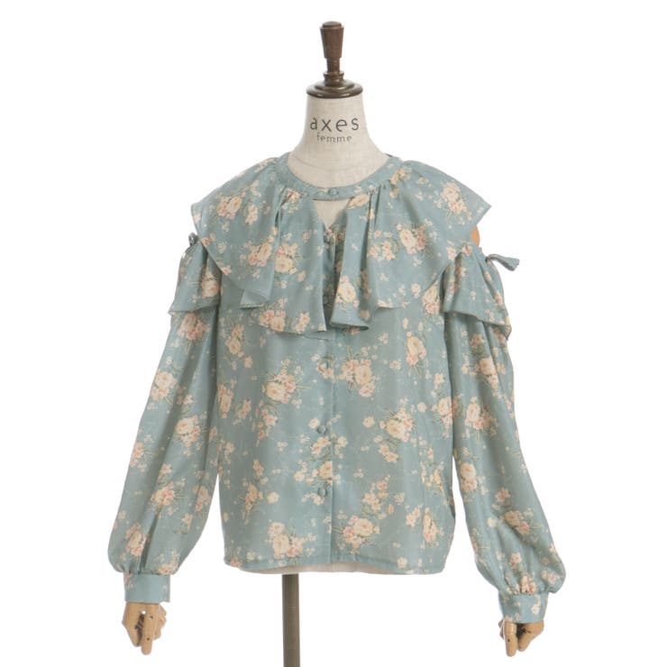 肩開きチョーカー風フリルブラウス | axes femme | 詳細画像10 