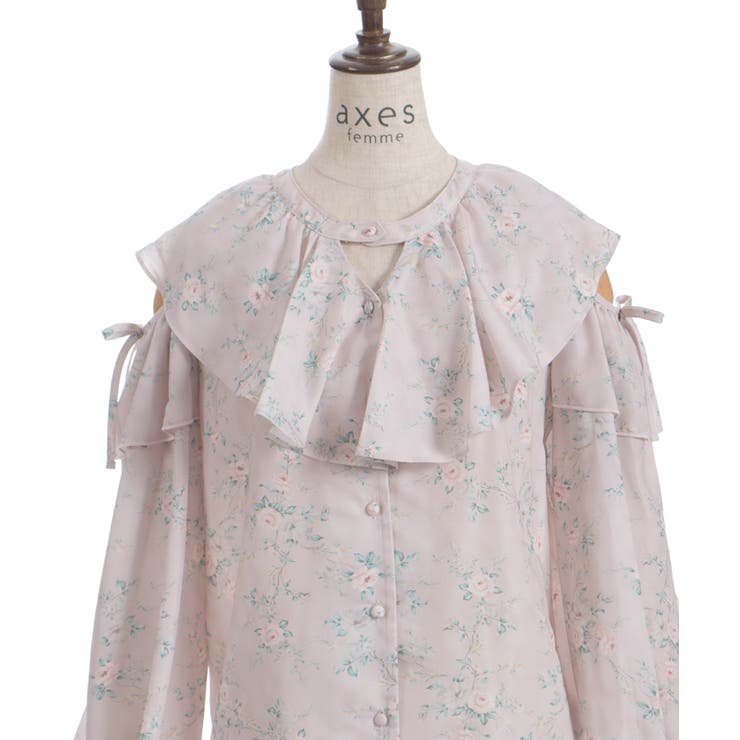 肩開きチョーカー風フリルブラウス | axes femme | 詳細画像21 