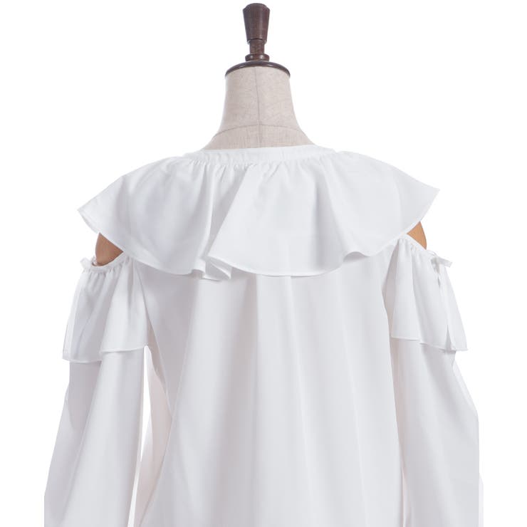 肩開きチョーカー風フリルブラウス | axes femme | 詳細画像32 