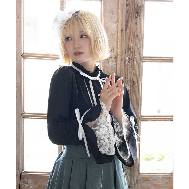 スタンドカラー姫袖風ブラウス | axes femme | 詳細画像8 