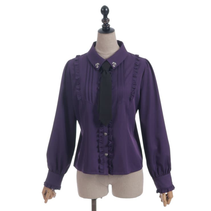 タイ付き襟金具デザインブラウス | axes femme | 詳細画像24 