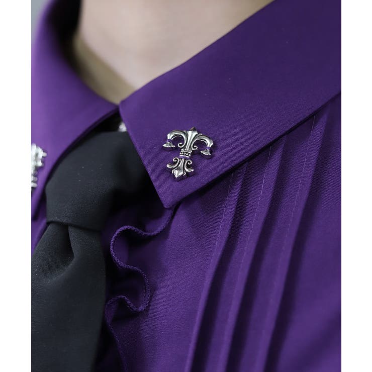 タイ付き襟金具デザインブラウス | axes femme | 詳細画像4 