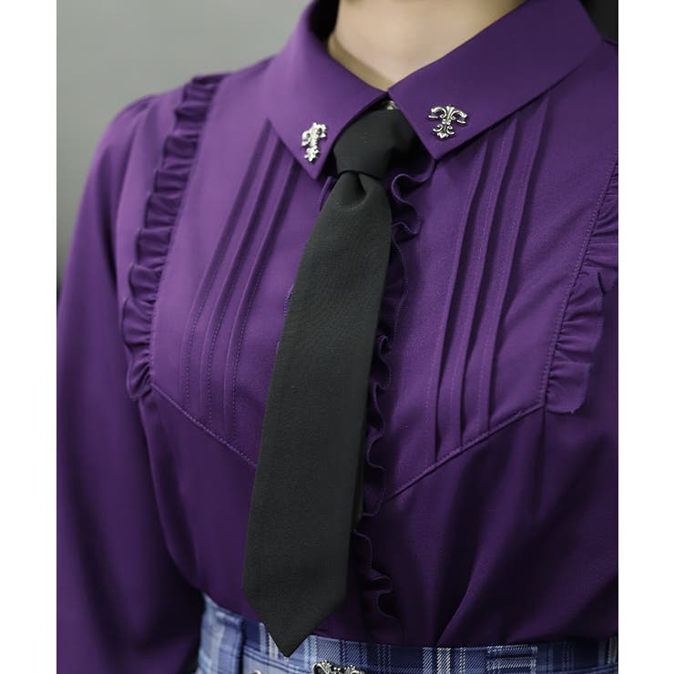 タイ付き襟金具デザインブラウス | axes femme | 詳細画像5 