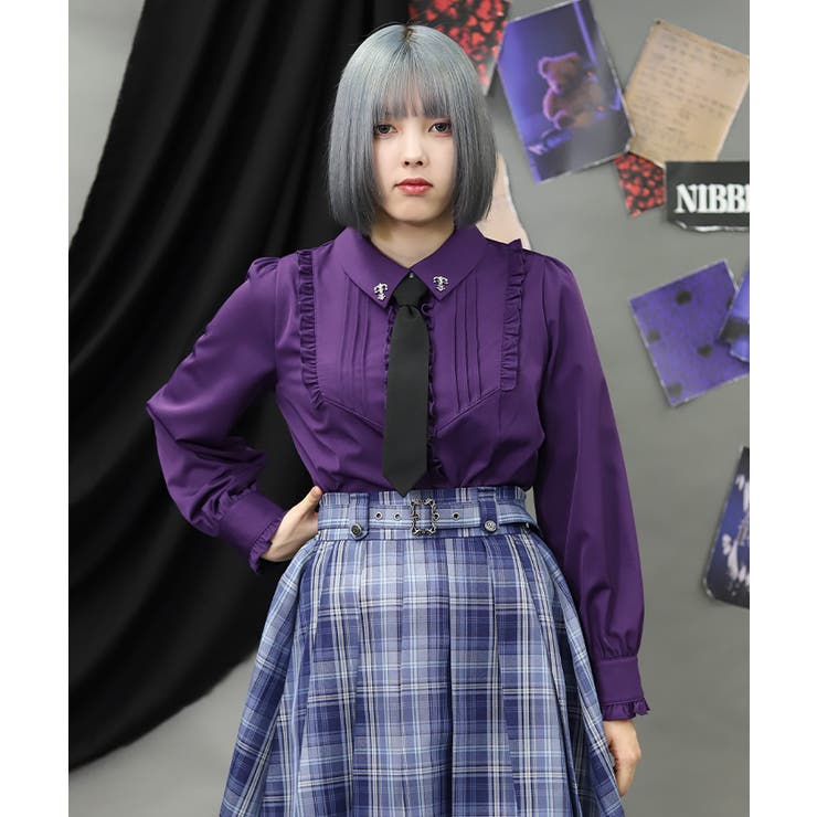 タイ付き襟金具デザインブラウス | axes femme | 詳細画像6 