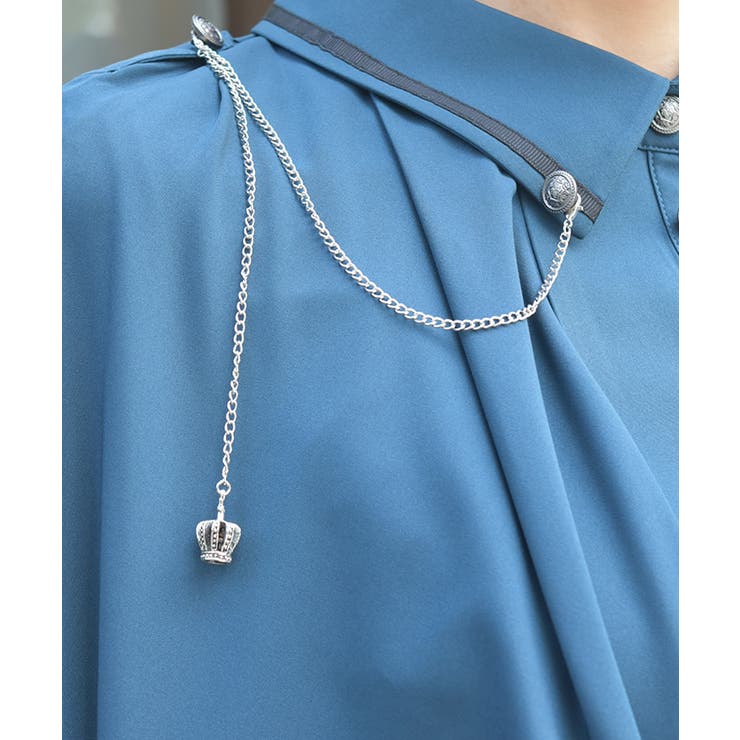 連釦×チェーン付ケープ風ブラウス | axes femme | 詳細画像11 