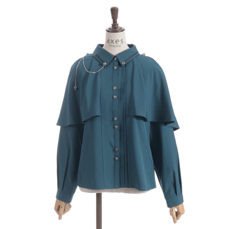 連釦×チェーン付ケープ風ブラウス | axes femme | 詳細画像12 