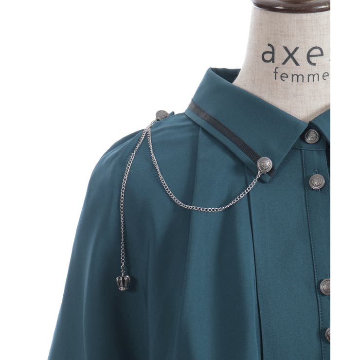 連釦×チェーン付ケープ風ブラウス | axes femme | 詳細画像15 