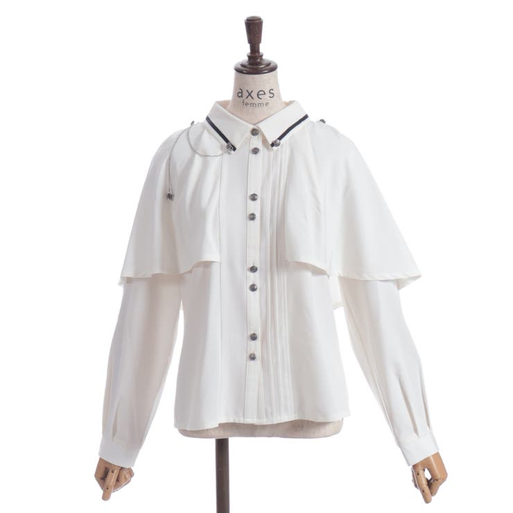 連釦×チェーン付ケープ風ブラウス | axes femme | 詳細画像20 
