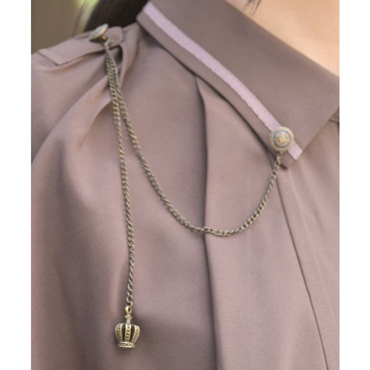 連釦×チェーン付ケープ風ブラウス | axes femme | 詳細画像5 