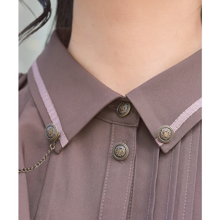 連釦×チェーン付ケープ風ブラウス | axes femme | 詳細画像6 