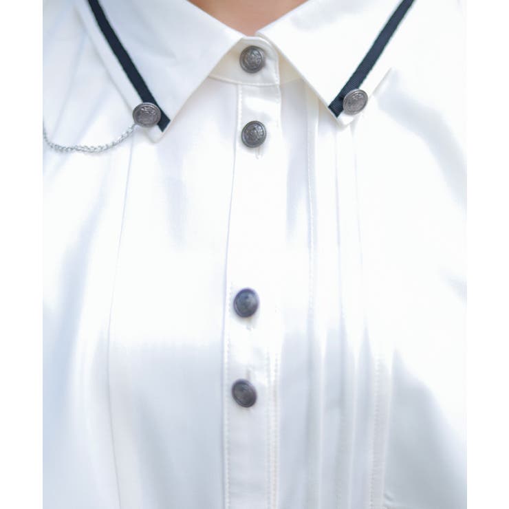 連釦×チェーン付ケープ風ブラウス | axes femme | 詳細画像8 