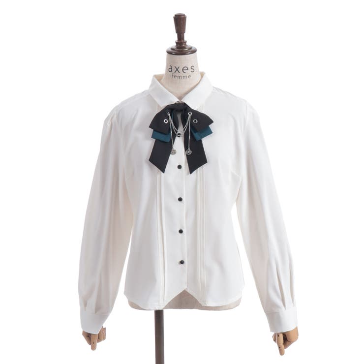 チェーン×リボン付ブラウス | axes femme | 詳細画像14 