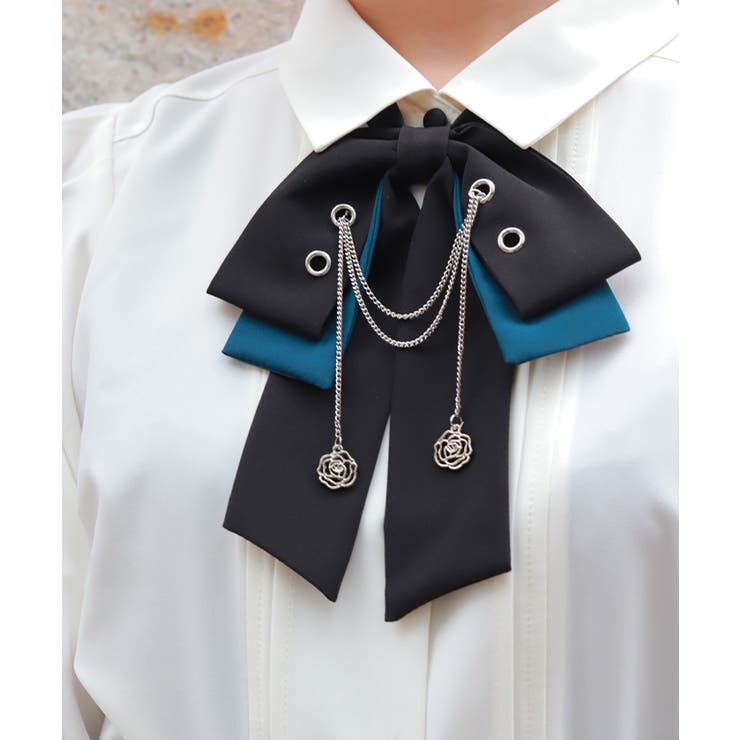 チェーン×リボン付ブラウス | axes femme | 詳細画像4 