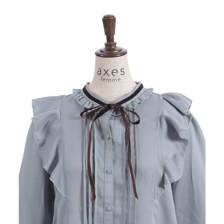 レースアップカフスブラウス | axes femme | 詳細画像11 