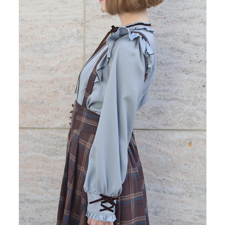 レースアップカフスブラウス | axes femme | 詳細画像2 