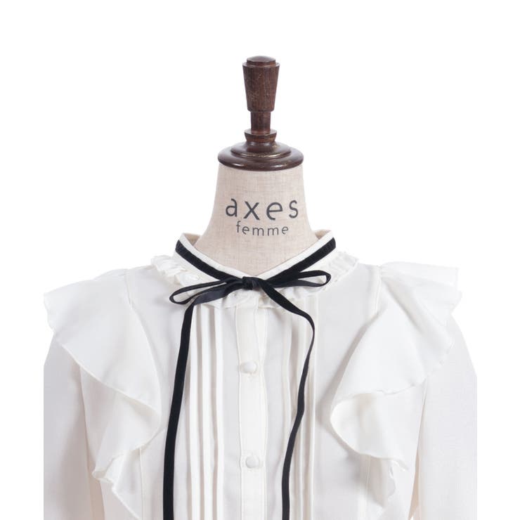 レースアップカフスブラウス | axes femme | 詳細画像20 