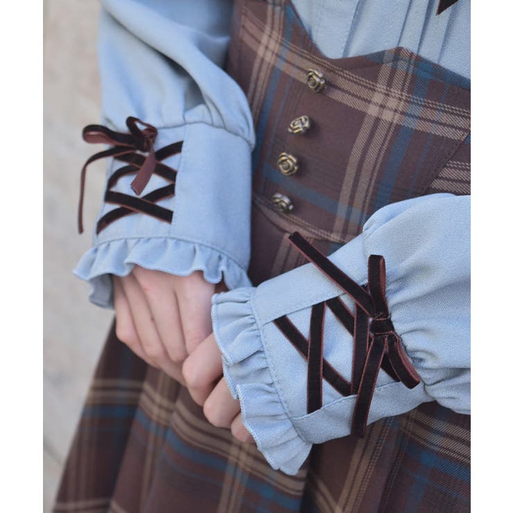 レースアップカフスブラウス | axes femme | 詳細画像7 