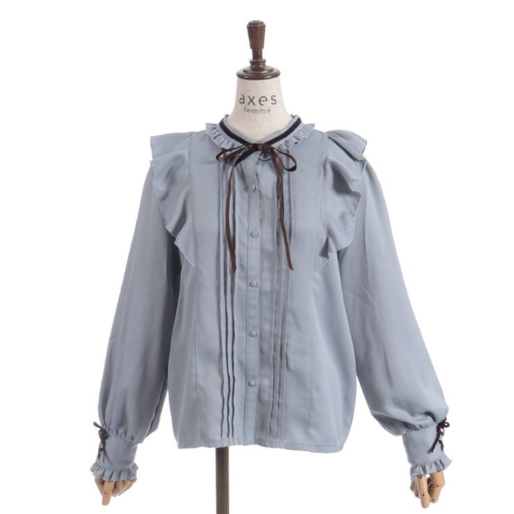 レースアップカフスブラウス | axes femme | 詳細画像8 