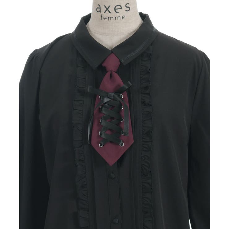 レースアップタイ付ブラウス | axes femme | 詳細画像11 