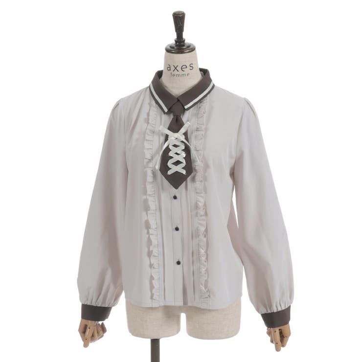 レースアップタイ付ブラウス | axes femme | 詳細画像22 