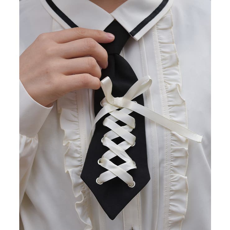 レースアップタイ付ブラウス | axes femme | 詳細画像4 