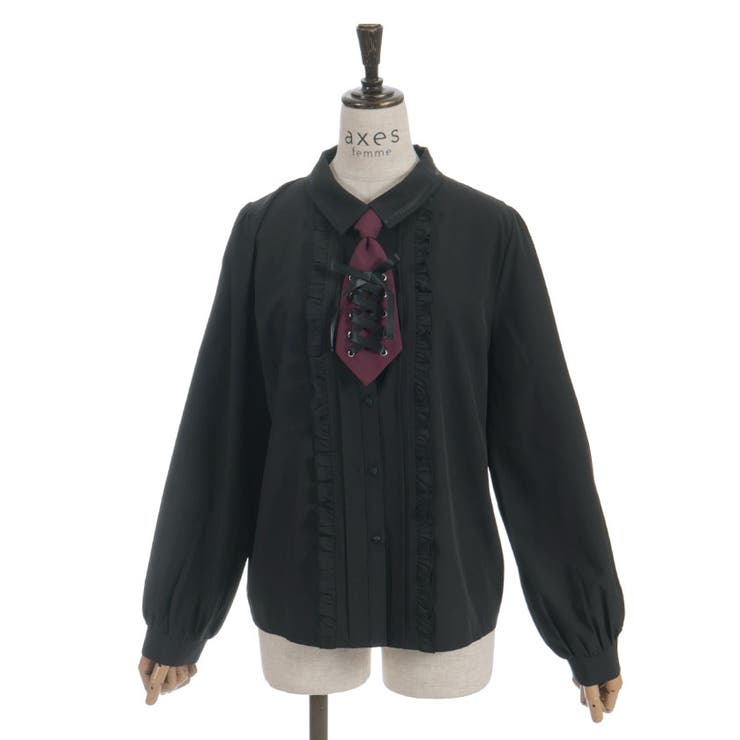 レースアップタイ付ブラウス | axes femme | 詳細画像8 