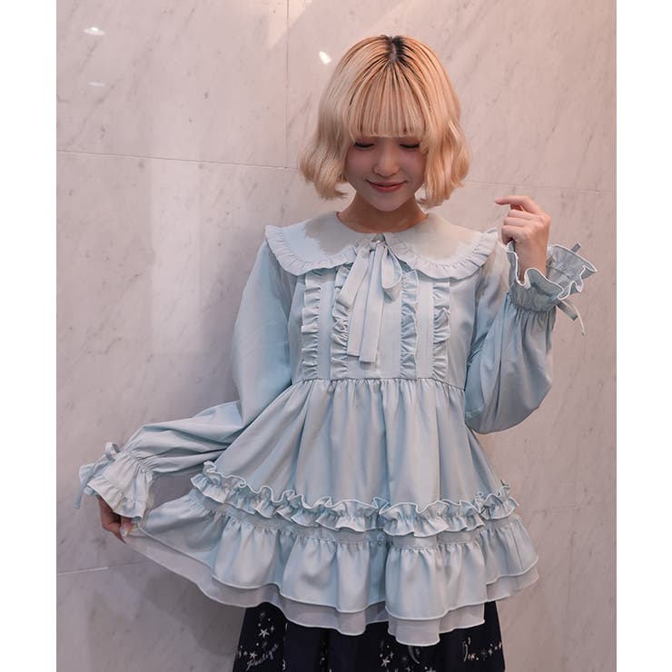 ペプラムフリルビッグ襟ブラウス | axes femme | 詳細画像12 