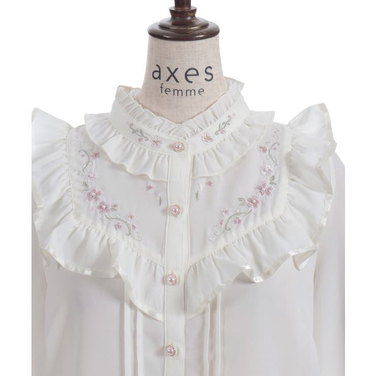 桜刺繍スタンドブラウス | axes femme | 詳細画像22 
