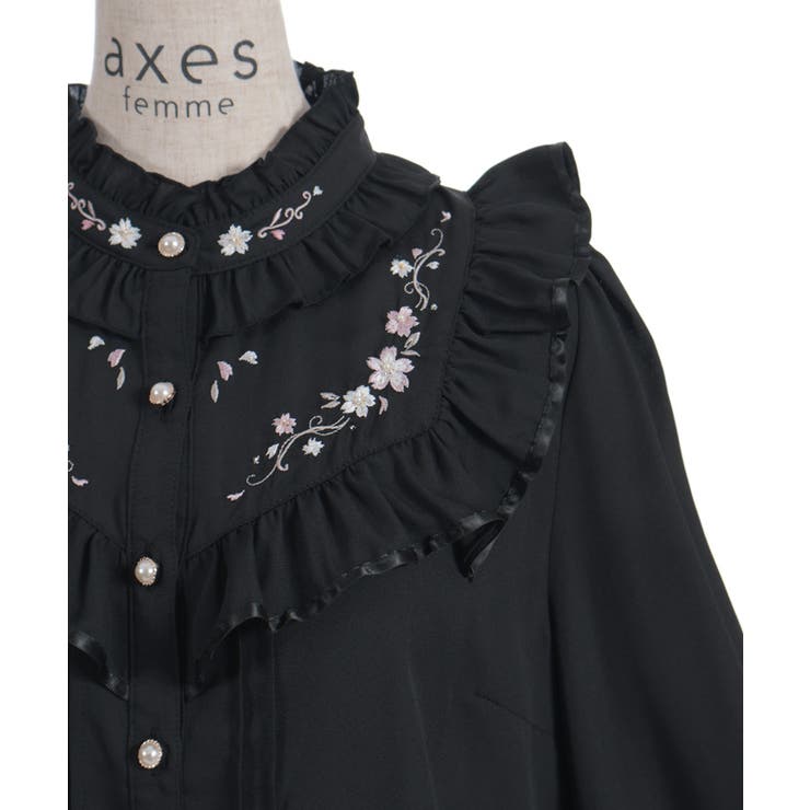桜刺繍スタンドブラウス | axes femme | 詳細画像30 