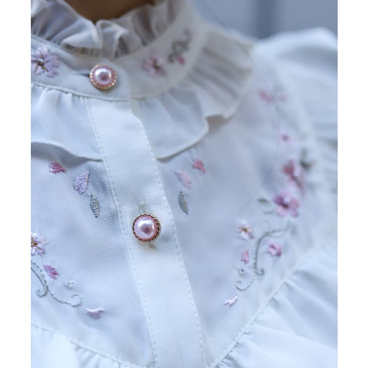桜刺繍スタンドブラウス | axes femme | 詳細画像6 