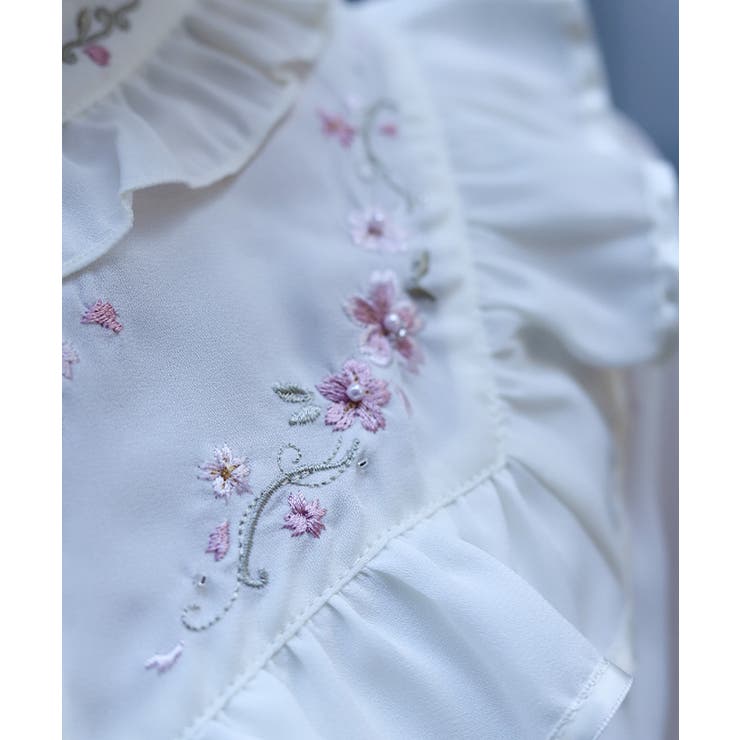 桜刺繍スタンドブラウス | axes femme | 詳細画像7 