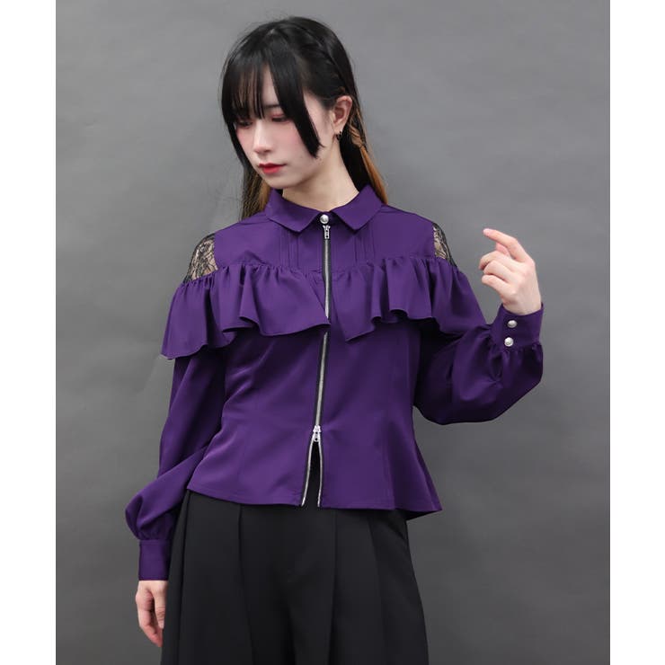 フロントファスナーブラウス | axes femme | 詳細画像8 