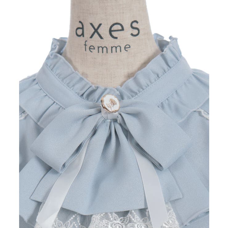 リボンジャボブローチブラウス | axes femme | 詳細画像14 