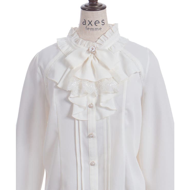 リボンジャボブローチブラウス | axes femme | 詳細画像19 