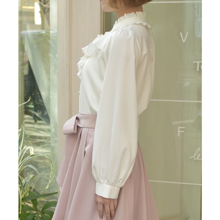 リボンジャボブローチブラウス | axes femme | 詳細画像2 