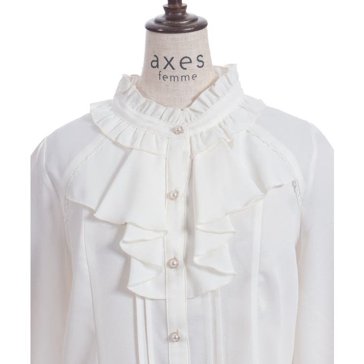 リボンジャボブローチブラウス | axes femme | 詳細画像21 