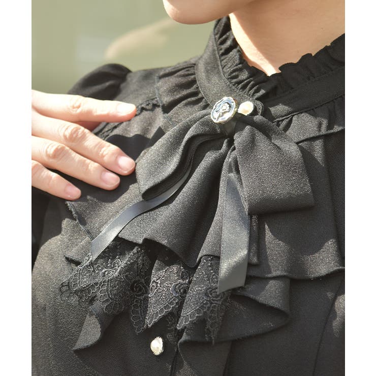 リボンジャボブローチブラウス | axes femme | 詳細画像5 