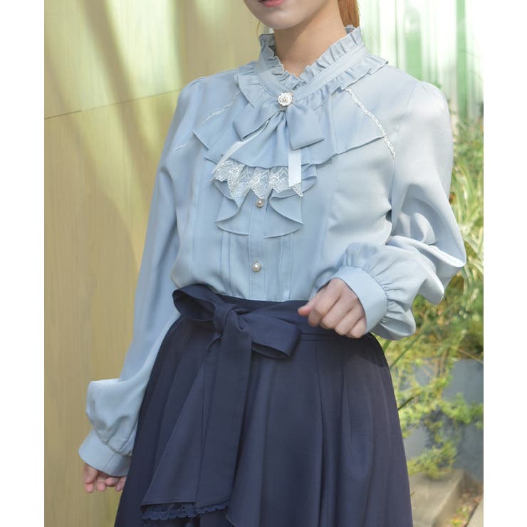 リボンジャボブローチブラウス | axes femme | 詳細画像7 