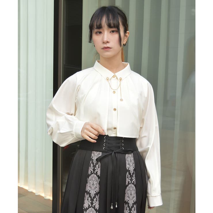 チェーン付オーバーブラウス | axes femme | 詳細画像9 