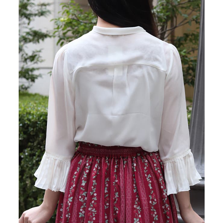 苺刺繍ボウタイブラウス | axes femme | 詳細画像3 