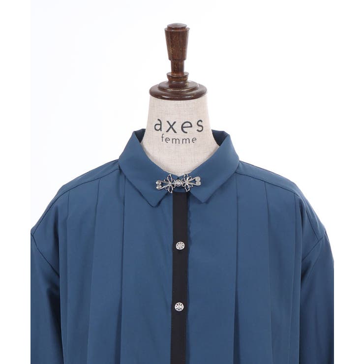 金具付プリーツ×フラシブラウス | axes femme | 詳細画像13 