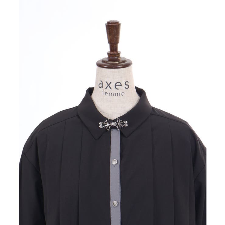 金具付プリーツ×フラシブラウス | axes femme | 詳細画像21 