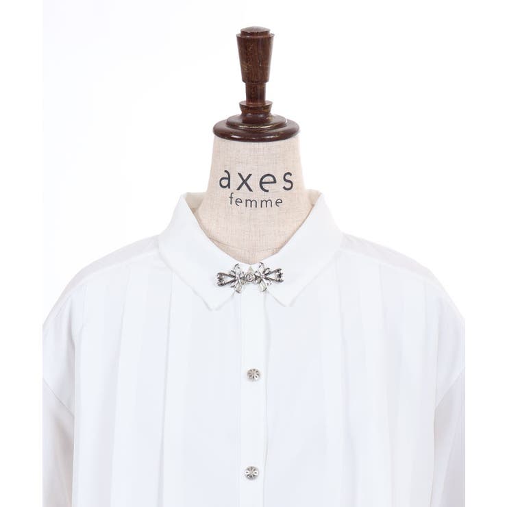 金具付プリーツ×フラシブラウス | axes femme | 詳細画像28 