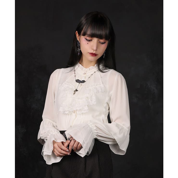 白 | レースアップ×フリルＢＬ | axes femme
