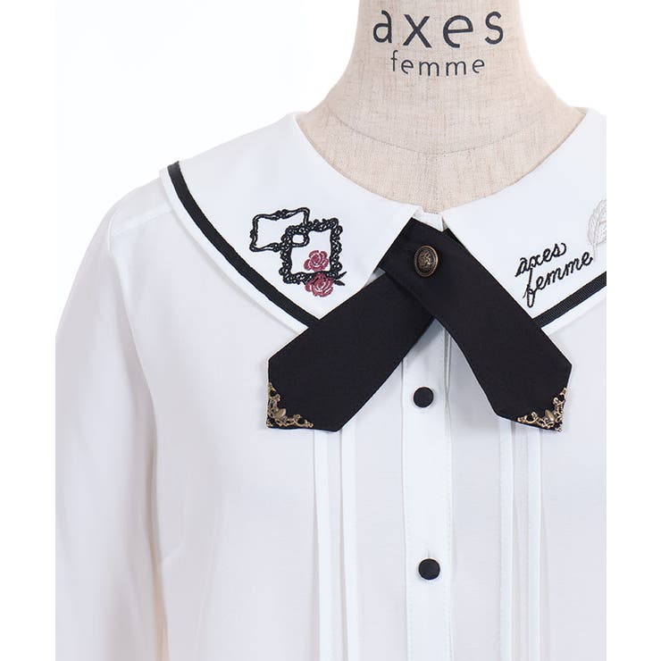 読書の秋刺繍襟ブラウス | axes femme | 詳細画像14 