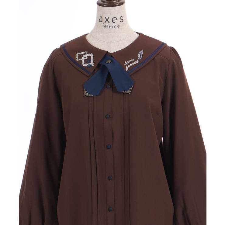 読書の秋刺繍襟ブラウス | axes femme | 詳細画像22 