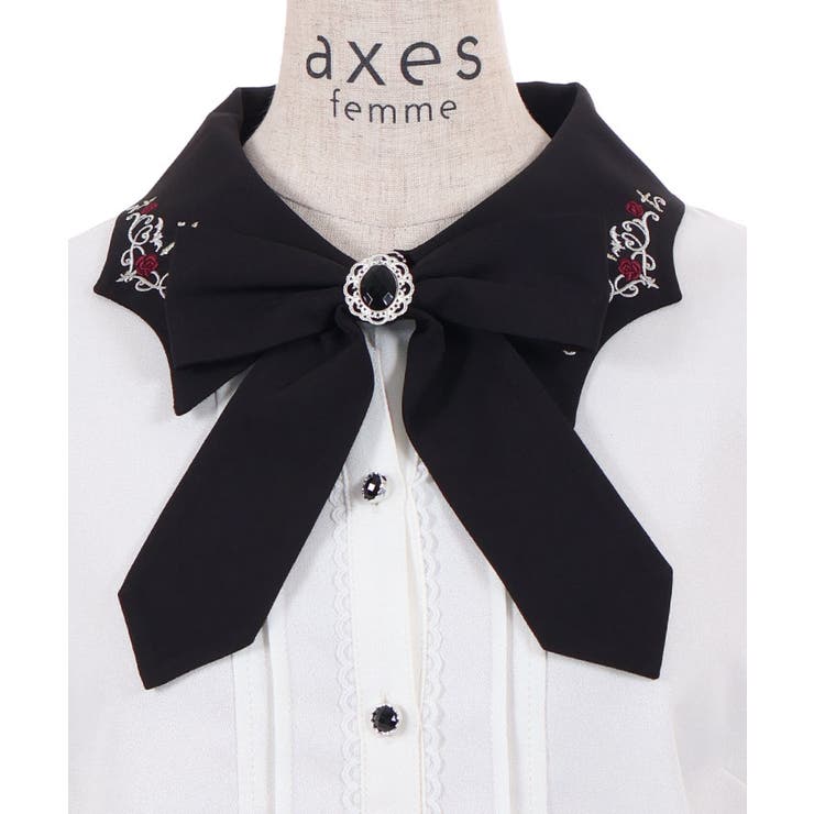 十字架刺繍タイ付ブラウス | axes femme | 詳細画像26 