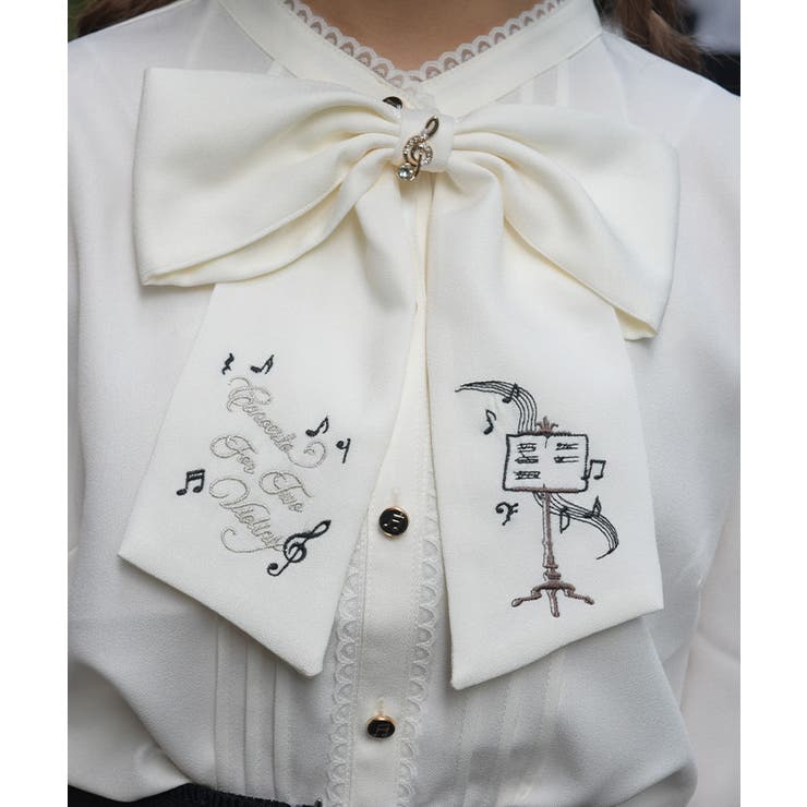 音楽刺繍リボンブラウス | axes femme | 詳細画像7 