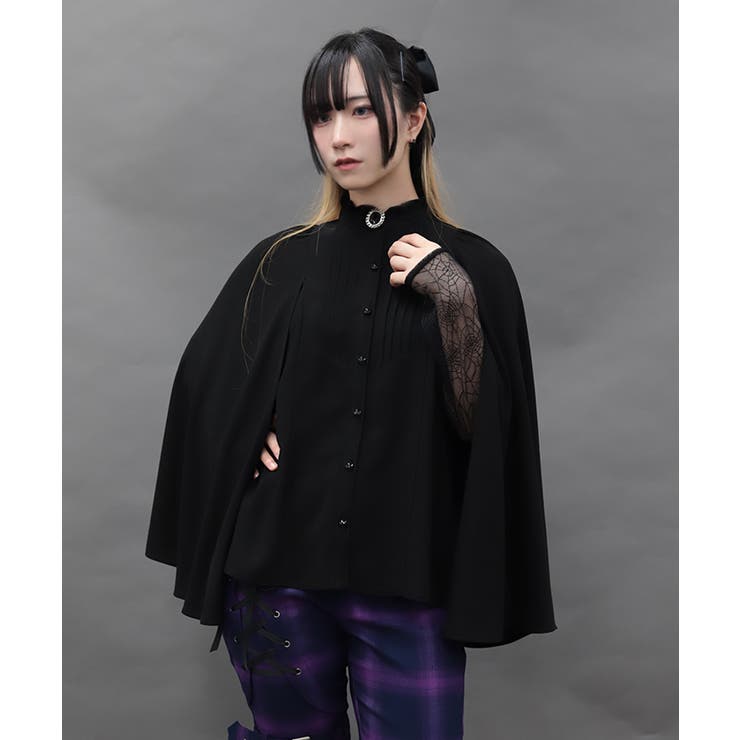 ブローチ付ケープデザインブラウス | axes femme | 詳細画像8 