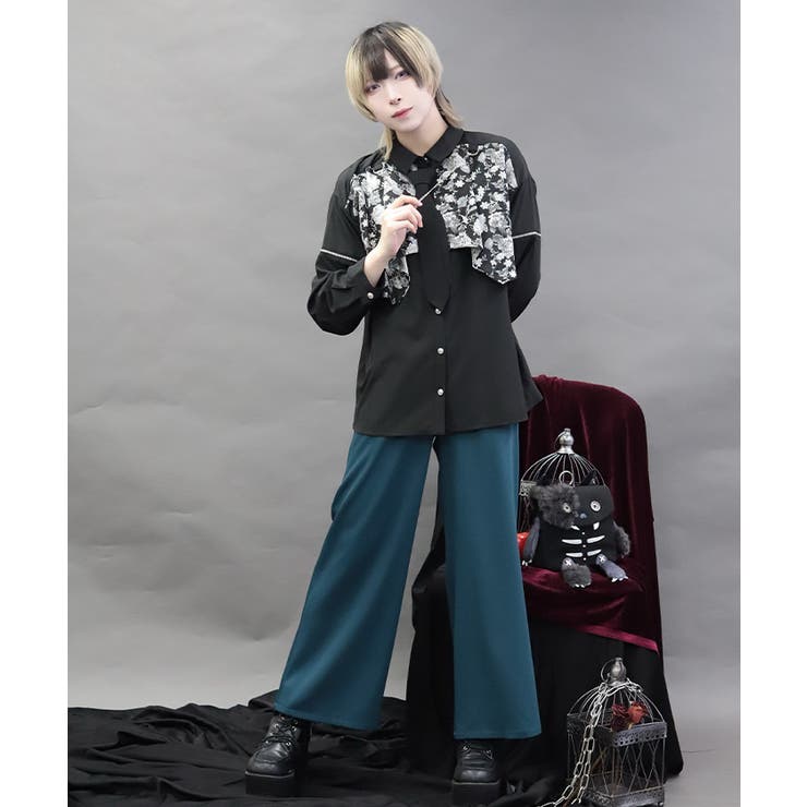 異素材バイカラービッグシャツ | axes femme | 詳細画像10 